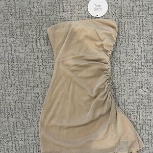 Beige Strapless Dress